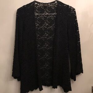 Black floral lace kimono
